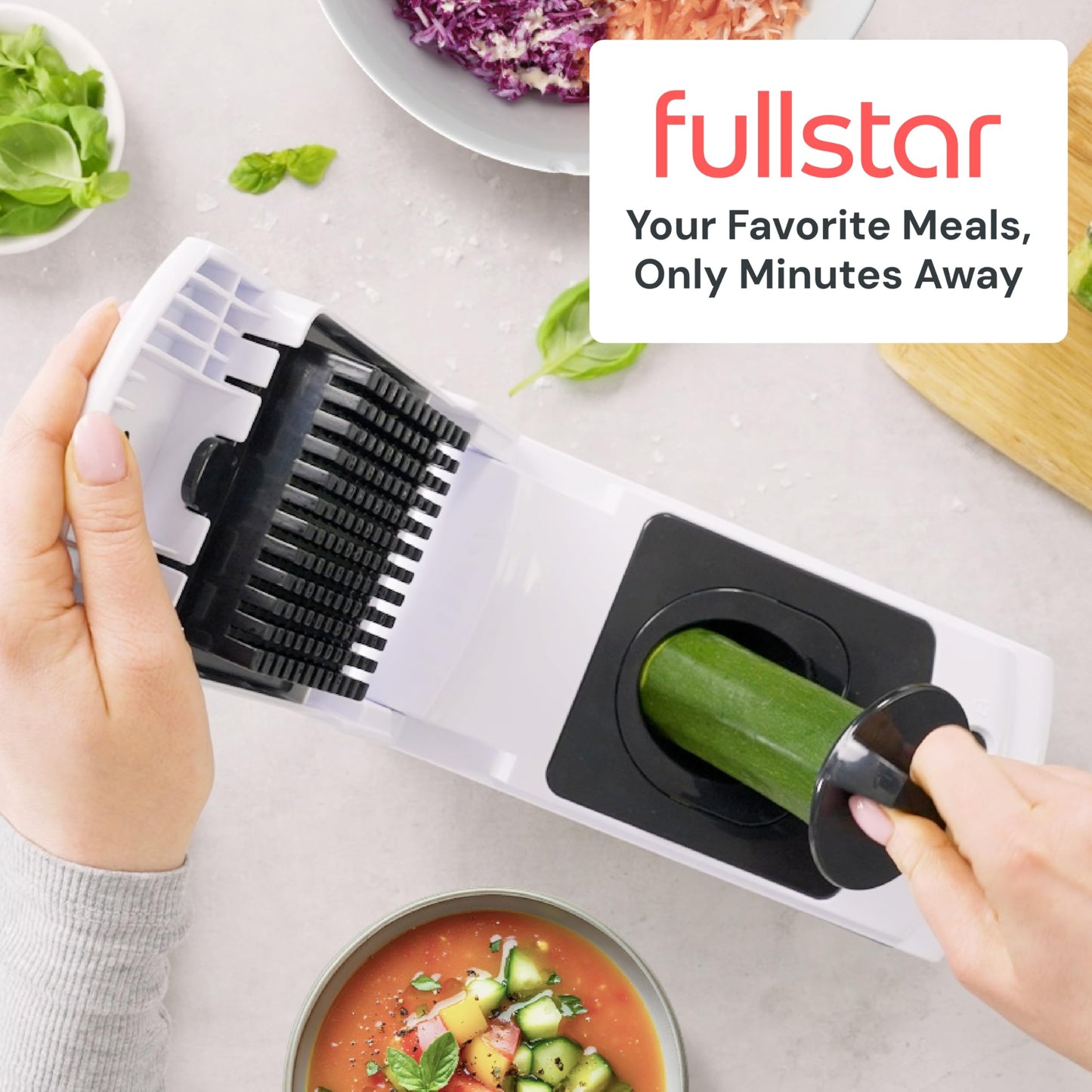 Fullstar The Original Pro Chopper - Vegetable Chopper and Spiralizer, Food Chopper with Container, Fruit Slicer, Kitchen Gadgets & Accessories, Home Essentials (4 in 1, White)