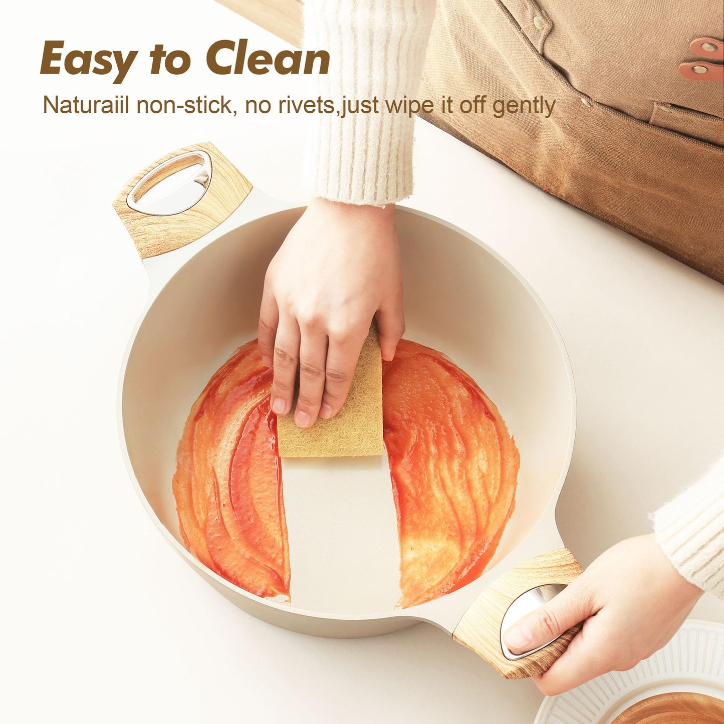 SENSARTE Ceramic Cookware Sets, Pots and Pans Set Nonstick, 20-Piece Induction Cookware, Non-toxic Healthy Non Stick Kitchen Cooking Set with Stay-Cool Handles, PFAS PTFE PFOA PFOS Free