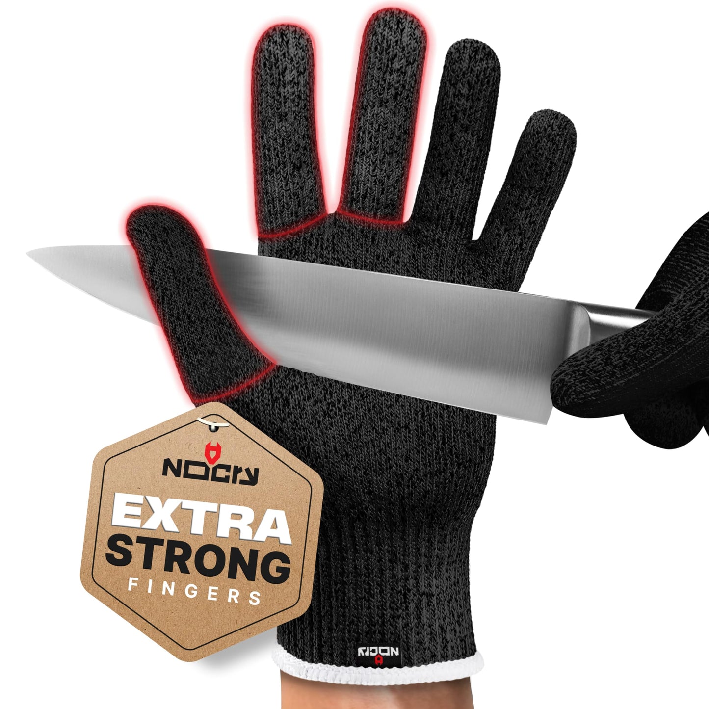 NoCry Cut Resistant Gloves Food Grade with Grip Dots for Superb Grip - Breathable & Lightweight Cutting Gloves for Chefs - Ambidextrous - Cut Resistant Kitchen Gloves for Cutting or Woodworking Gloves