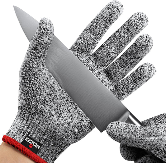 NoCry Premium Cut Resistant Gloves Food Grade — Level 5 Protection; Ambidextrous; Machine Washable; Superior Comfort and Dexterity; Lightweight — Perfect Cutting Gloves or Mandolin Glove
