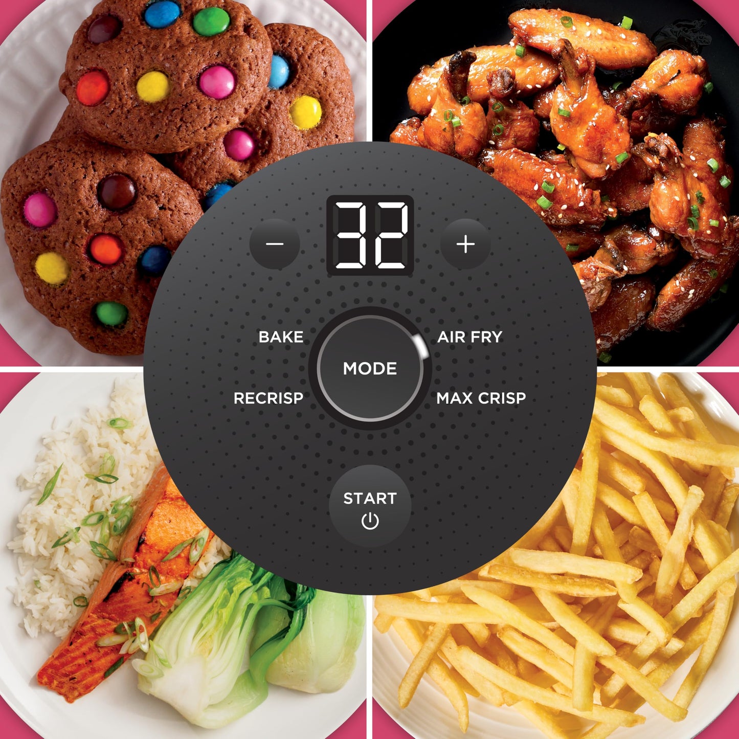 Ninja | Air Fryer | Crispi 4-in-1 Portable Cooking System | 4QT & 6 Cup Glass Containers, Crisper Plates & Storage Lids Included | Microwave, Freezer & Dishwasher Safe | Cherry Crush | FN101DR