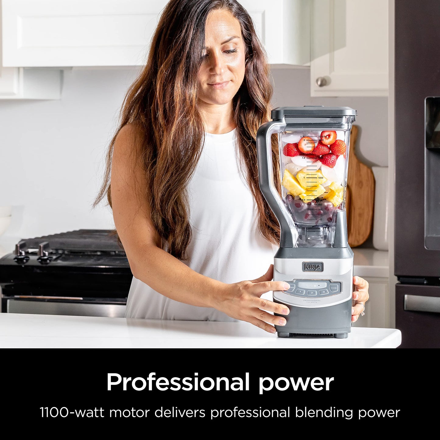 Ninja BN801 Professional Plus Kitchen System, 1400 WP, 5 Functions for Smoothies, Chopping, Dough & More with Auto IQ, 72-oz.* Blender Pitcher, 64-oz. Processor Bowl, (2) 24-oz. To-Go Cups, Grey