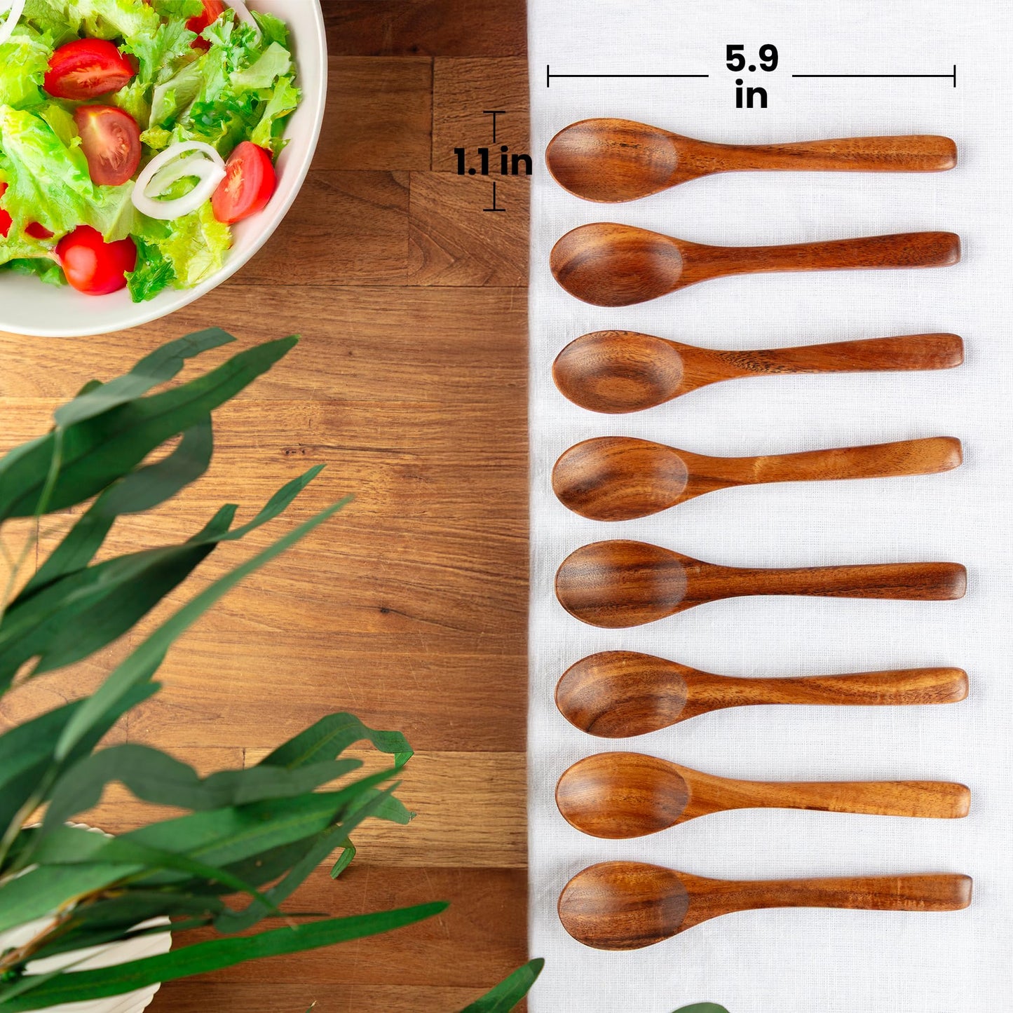 Zulay Kitchen 9.4" Teak Wooden Cooking Spoon – Durable, Non-Stick Wooden Utensil for Cooking, Stirring, Mixing & Serving – Heat-Resistant, Smooth Finish Kitchen Spoon for Nonstick Cookware