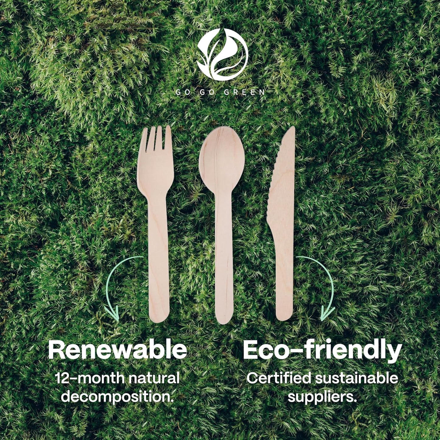 100% Compostable Cutlery Set - 300 Pieces Wooden Compostable Utensils [120 Forks, 90 Knives, 90 Spoons] - Disposable Wooden Cutlery, Eco Friendly Forks And Spoons Disposable Cutlery Set Party Utensils