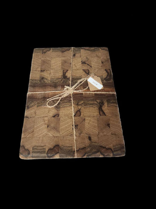 End Grain Butcher Block Crafted with Black Limba, Walnut & Cherry for Kitchen Elegance