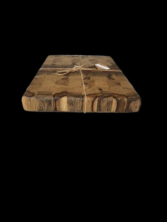 End Grain Butcher Block Crafted with Black Limba, Walnut & Cherry for Kitchen Elegance