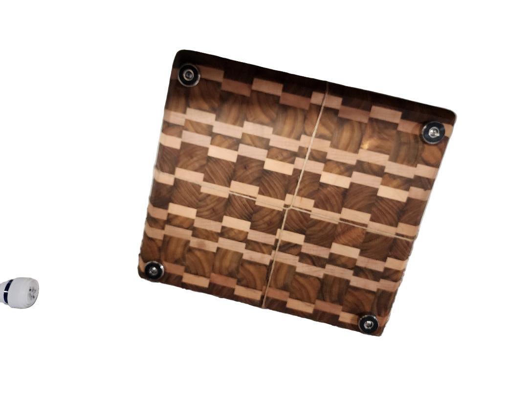 Handcrafted Butcher Block - Elegant Burmese Teak & Hard Maple Design