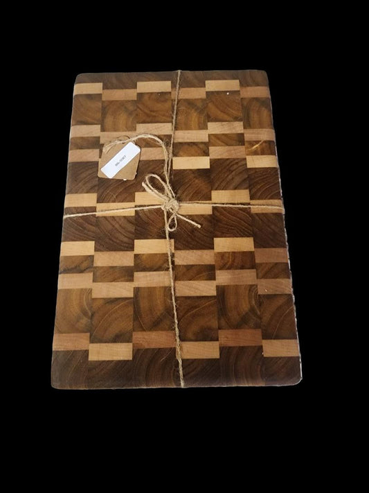Hard Maple Cutting Board - Handcrafted Burmese Teak & Maple Kitchen Tool