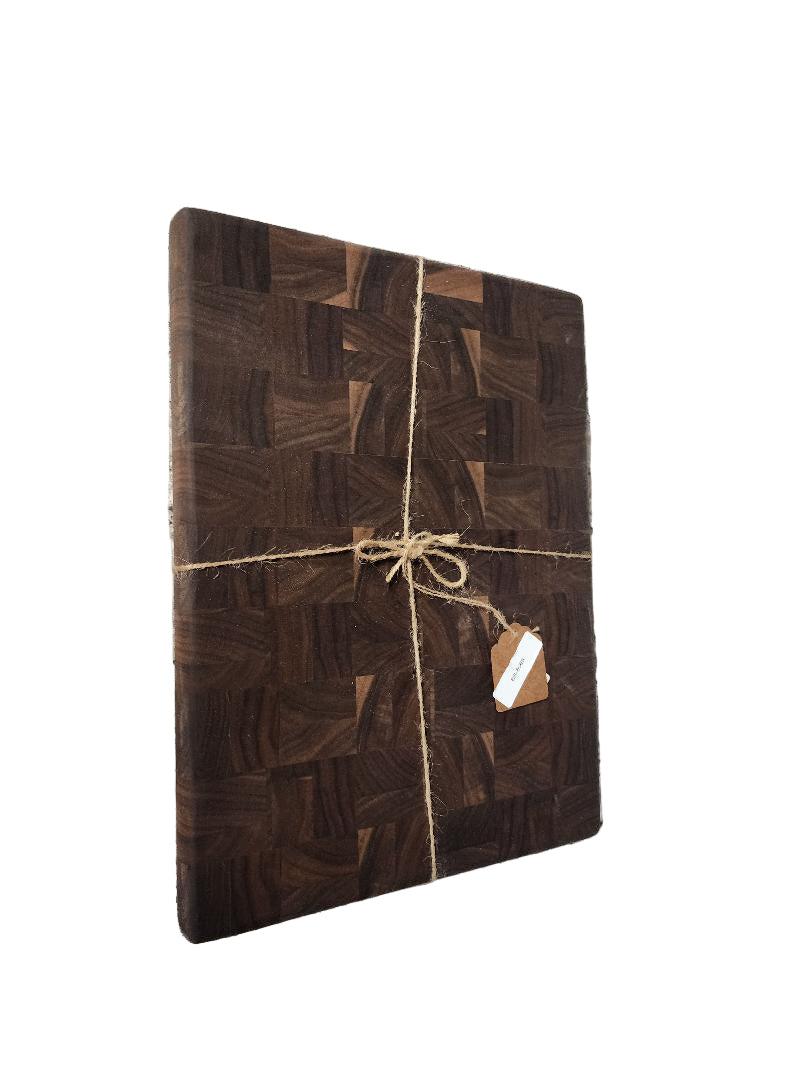 End Grain Butcher Block - Handcrafted Black Walnut Kitchen Prep