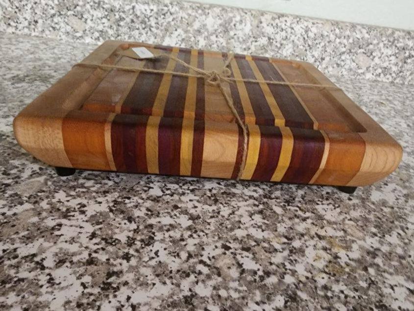 Cutting Board - Artisan Maple, Orange Heart, Purple Heart, Yellowheart & Padauk for Stylish Kitchen Prep