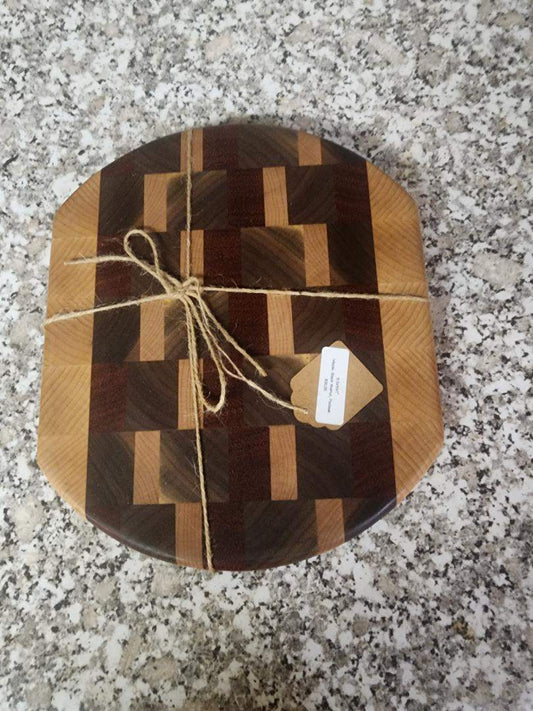 Handcrafted Cutting Board - Maple, Black Walnut & Padauk for Elegant Kitchen Use