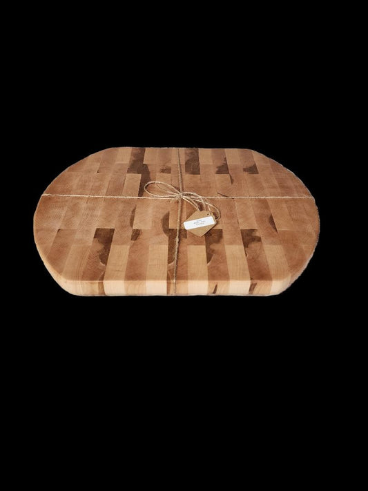 Butcher Block Premium End Grain Oblong 12x16x1.5 with Rubber Feet