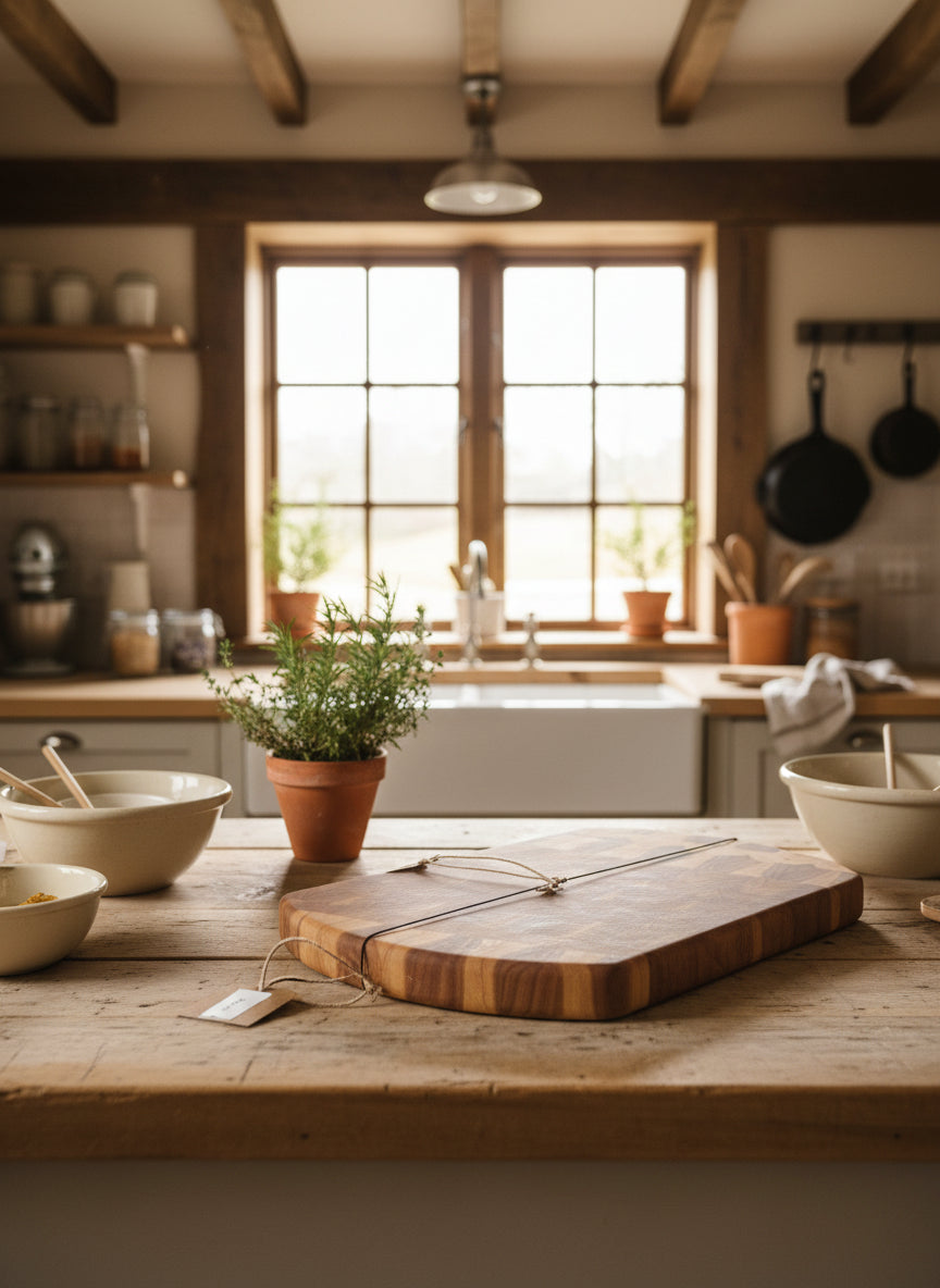 Handcrafted Cherry End Grain Butcher Block – 8" x 12" x 1.5" with Rubber Feet