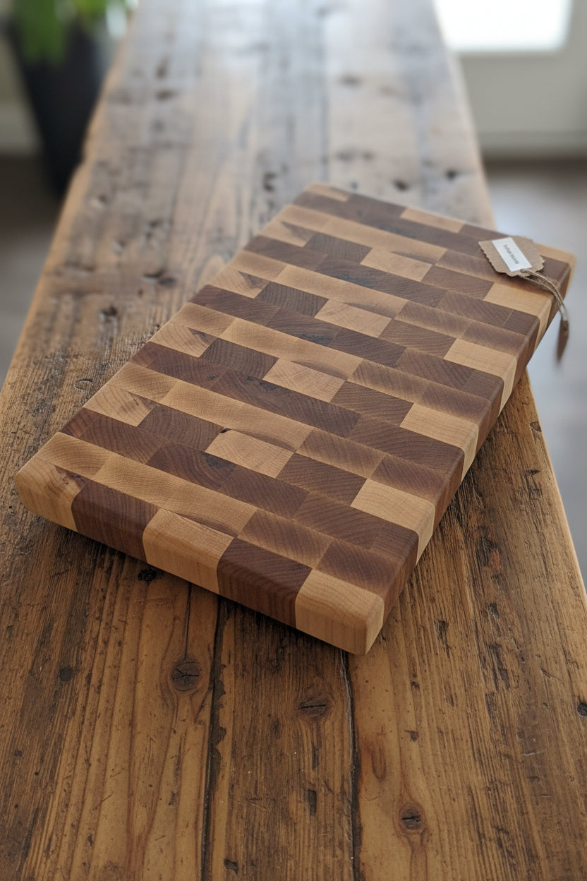 Hard Maple End Grain Butcher Block – 8x12x2 with Rubber Feet