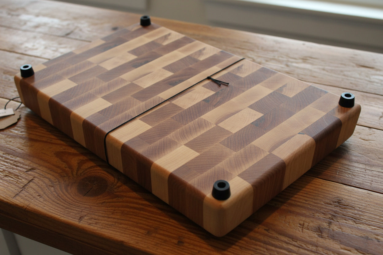 Hard Maple End Grain Butcher Block – 8x12x2 with Rubber Feet