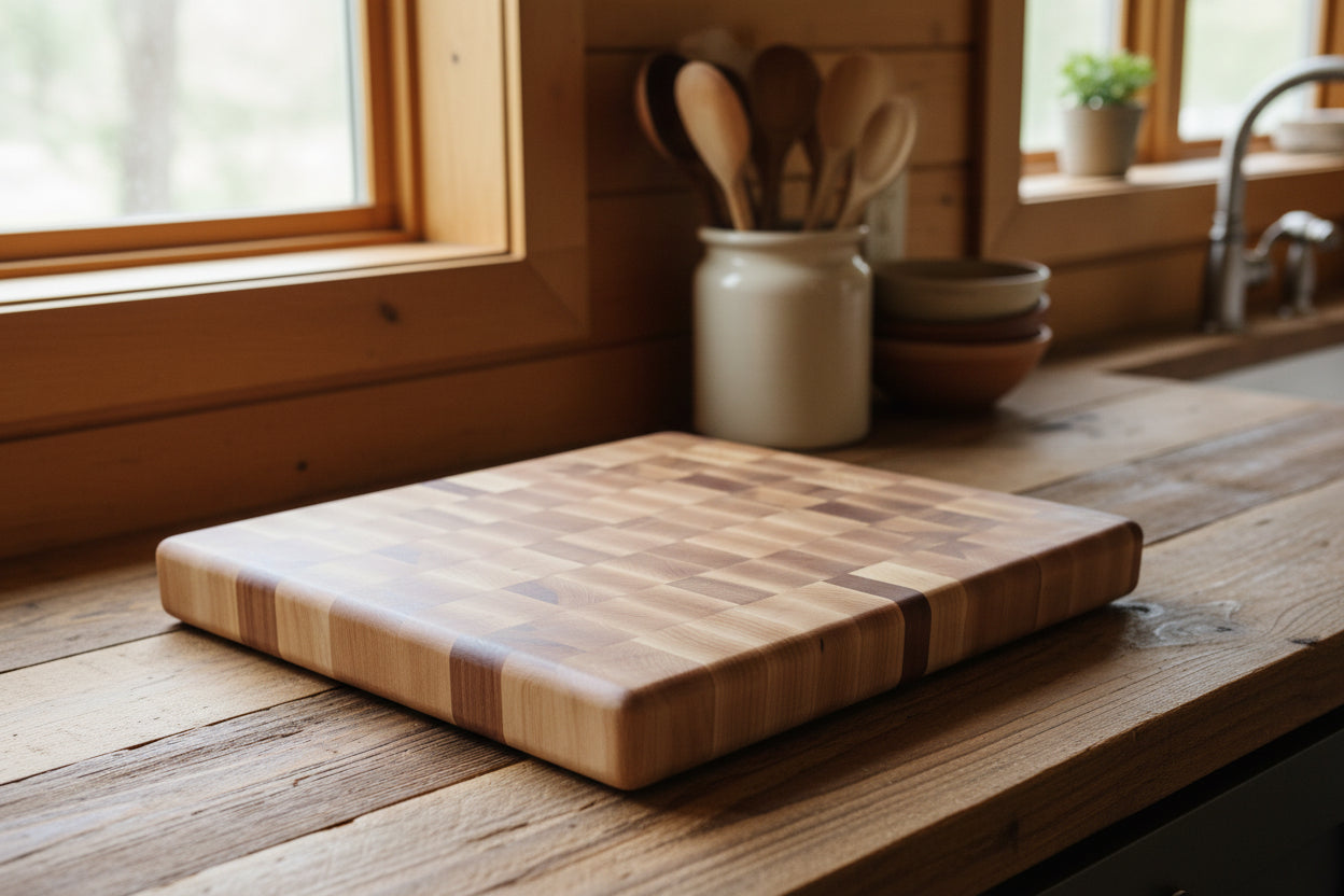 9×11×1.25" End Grain Northern Hard Maple Butcher Block
