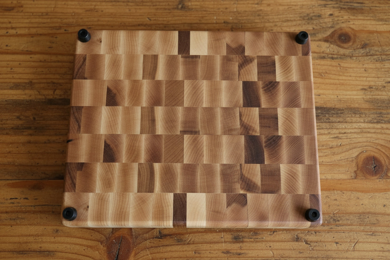 9×11×1.25" End Grain Northern Hard Maple Butcher Block