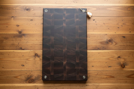 End‑Grain Black Walnut Butcher Block – 11×18×1.375" with Stainless Steel Feet