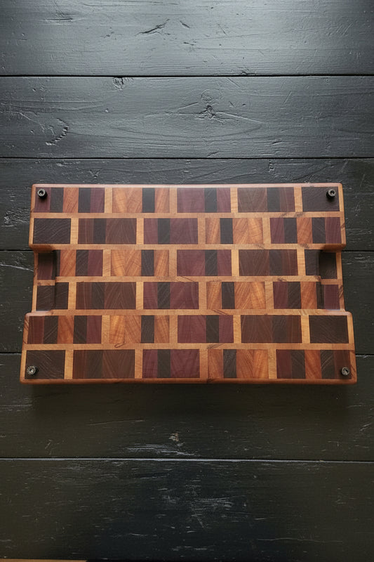 End Grain Butcher Block – 13x21x2.25" | Brick Pattern | Exotic Hardwoods