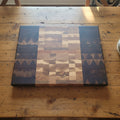 Handcrafted End Grain Cutting Board – 13.75" × 18" × 1" Black Walnut, Cherry & Hard Maple with Stainless Steel Feet