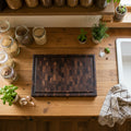 Handcrafted End‑Grain Black Walnut Cutting Board — 11.675 × 18 × 1.675" with Juice Groove & Rubber Feet