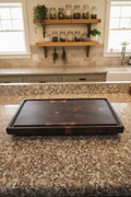 Handcrafted End‑Grain Black Walnut Cutting Board — 10 × 17.5 × 1.5" with Juice Groove & Rubber Feet