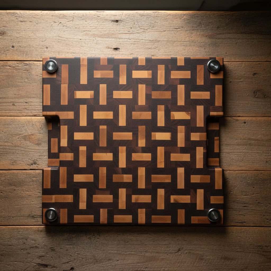 XL 16.25x19.25x2" end grain black walnut and northern hard maple 