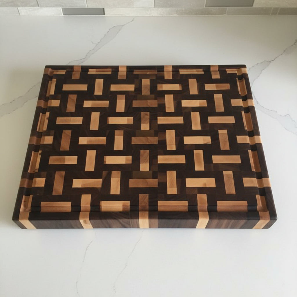 XL 16.25x20.5x2" end grain black walnut 