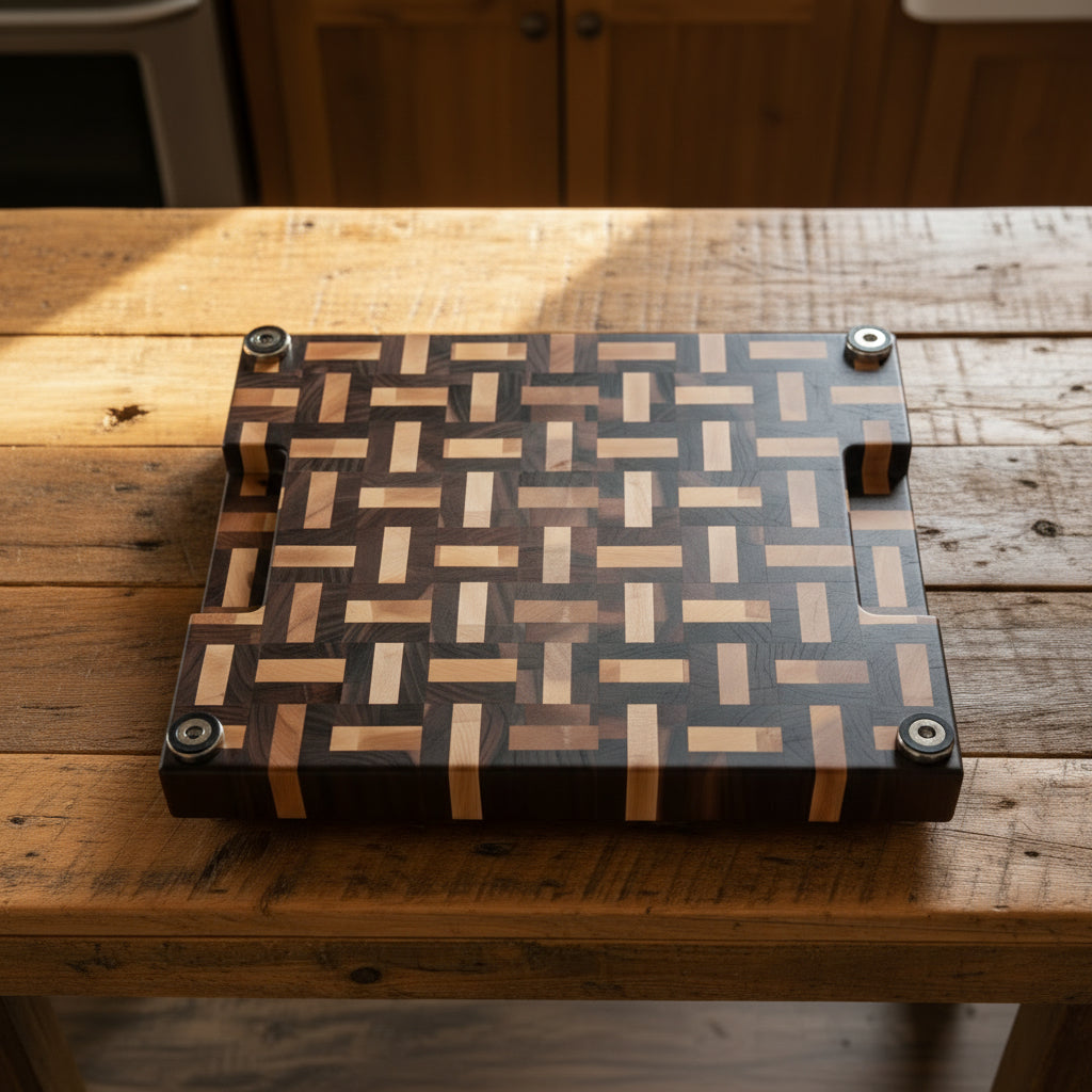 XL 16.25x20.5x2" end grain black walnut 