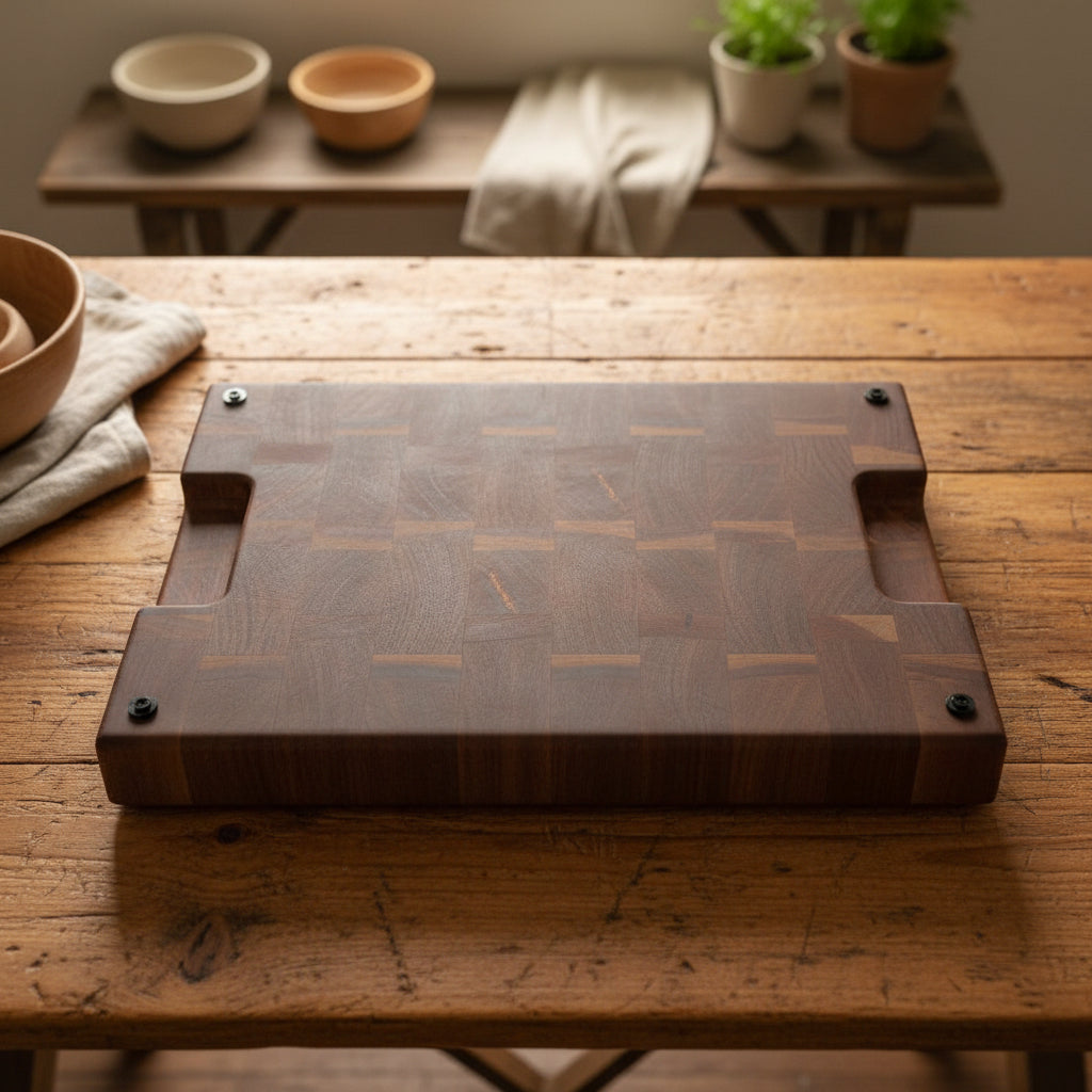 Handcrafted End Grain Cherry Cutting Board Butcher Block – 12×18×1.5"