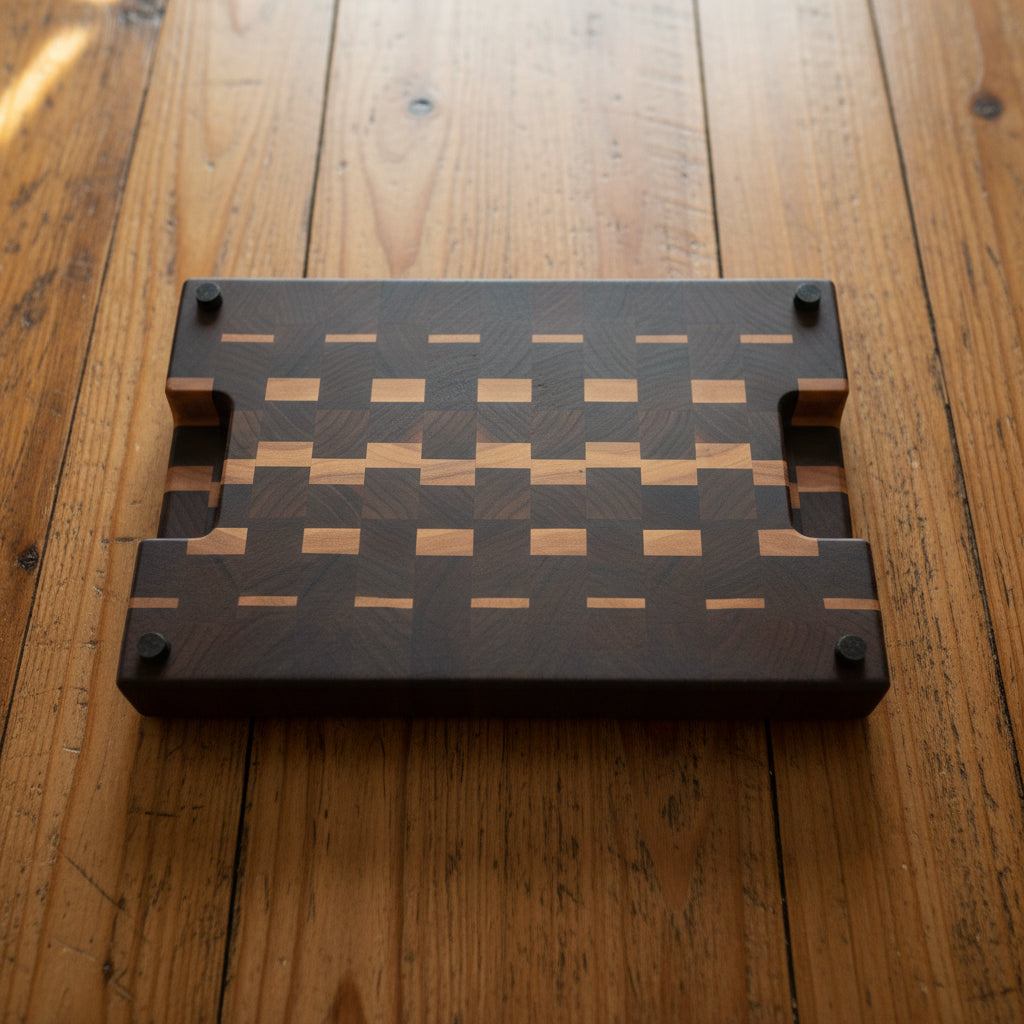 Handcrafted 12" × 18" × 2" End Grain Black Walnut & Cherry Cutting Board | Butcher Block