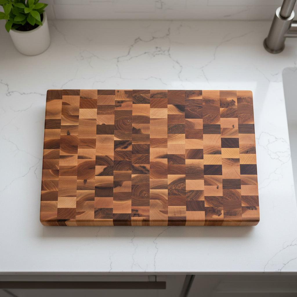 12x18x1.5" end grain natural Hard Maple cutting board
