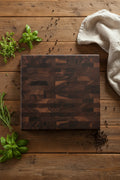 11x13x1.375" end grain black walnut cutting board butcher block with rubber feet 