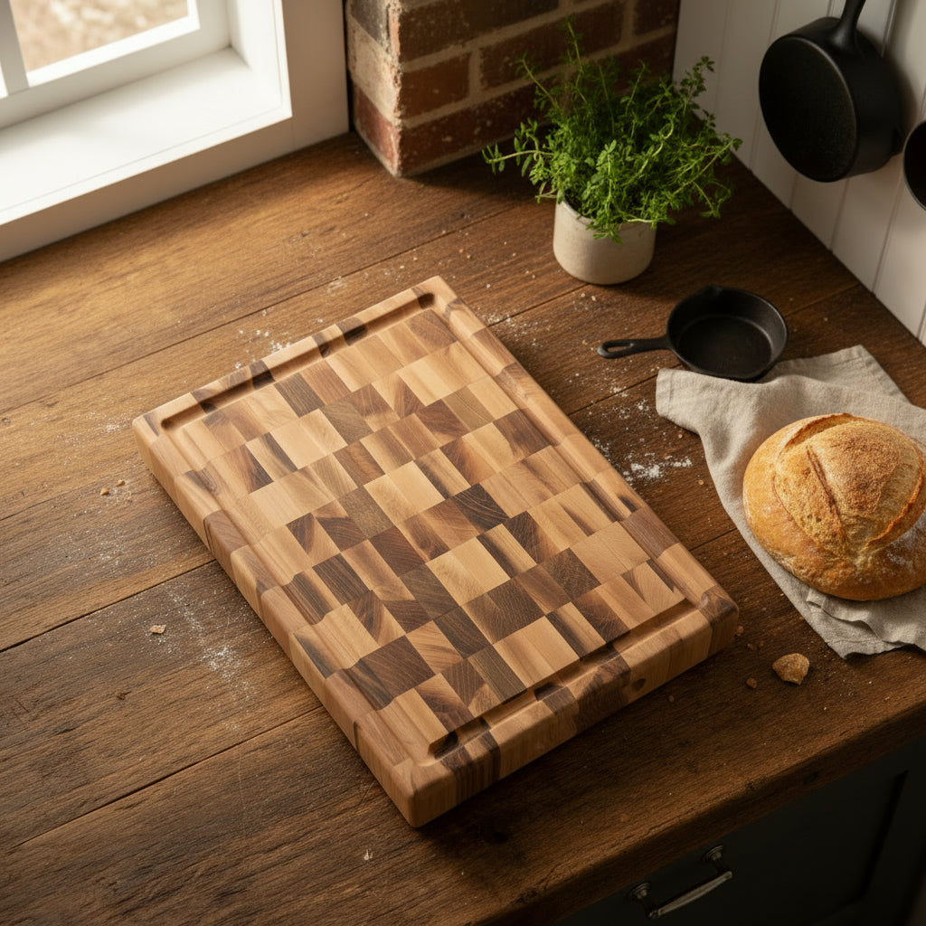 11x15x1.5 End Grain Hard Maple Cutting Board | Stewart's