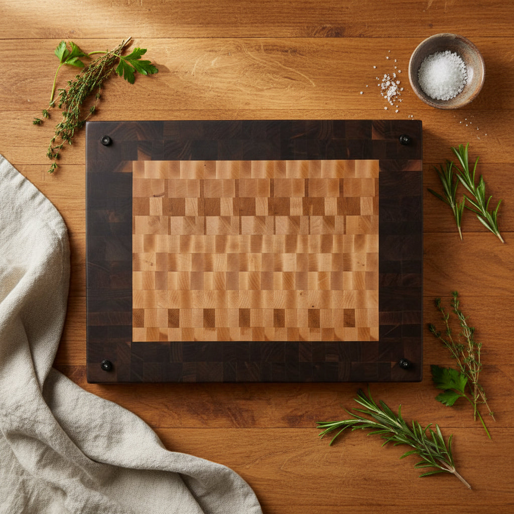 XL 17.75x21.75 End Grain Walnut & Maple Cutting Board