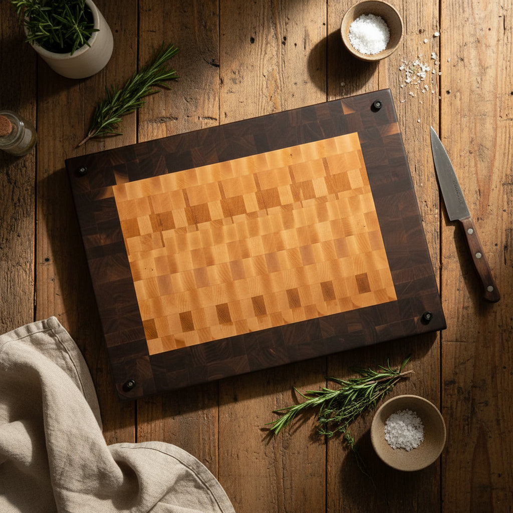 XL 17.75x21.75 End Grain Walnut & Maple Cutting Board