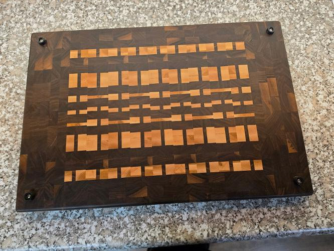 XL 16" x 23" x 1.5" End Grain Black Walnut & Northern Hard Maple Cutting Board