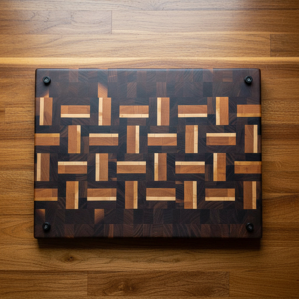 XL 15.5x20 End Grain Walnut Maple & Cherry Cutting Board