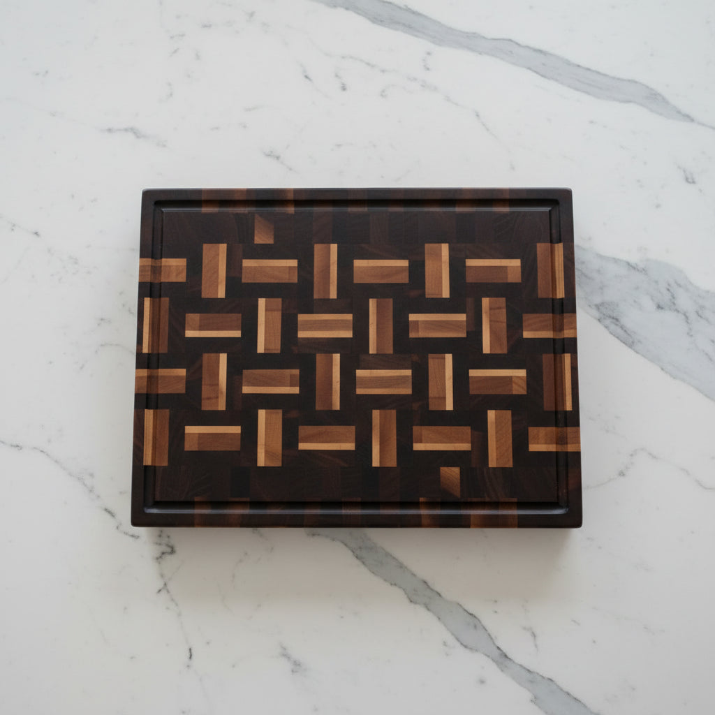 XL 15.5x20 End Grain Walnut Maple & Cherry Cutting Board