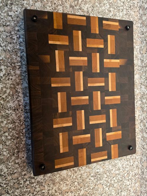 XL 15.5x20 End Grain Walnut Maple & Cherry Cutting Board