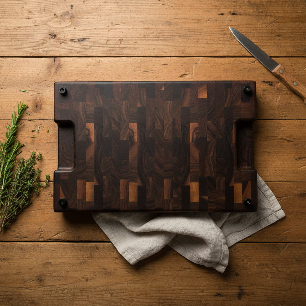 Handcrafted End Grain Black Walnut Cutting Board 11.5 x 18 x 2