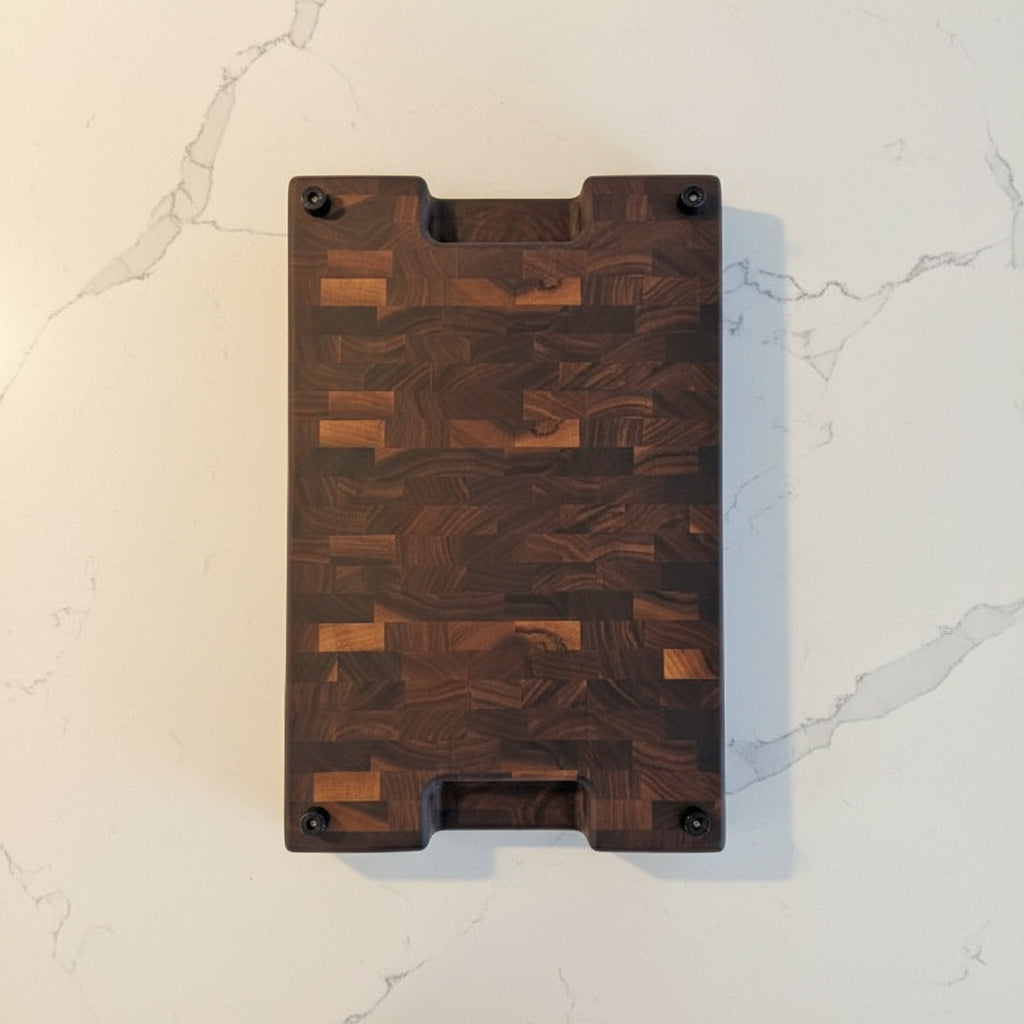 Handcrafted End Grain Black Walnut Cutting Board 11.5 x 18 x 2