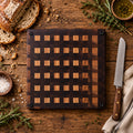 Handcrafted End Grain Black Walnut & Maple Cutting Board 12 x 14 x 2