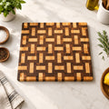 Basket Weave Black Walnut & Maple End Grain Cutting Board 14.75 x 17.75