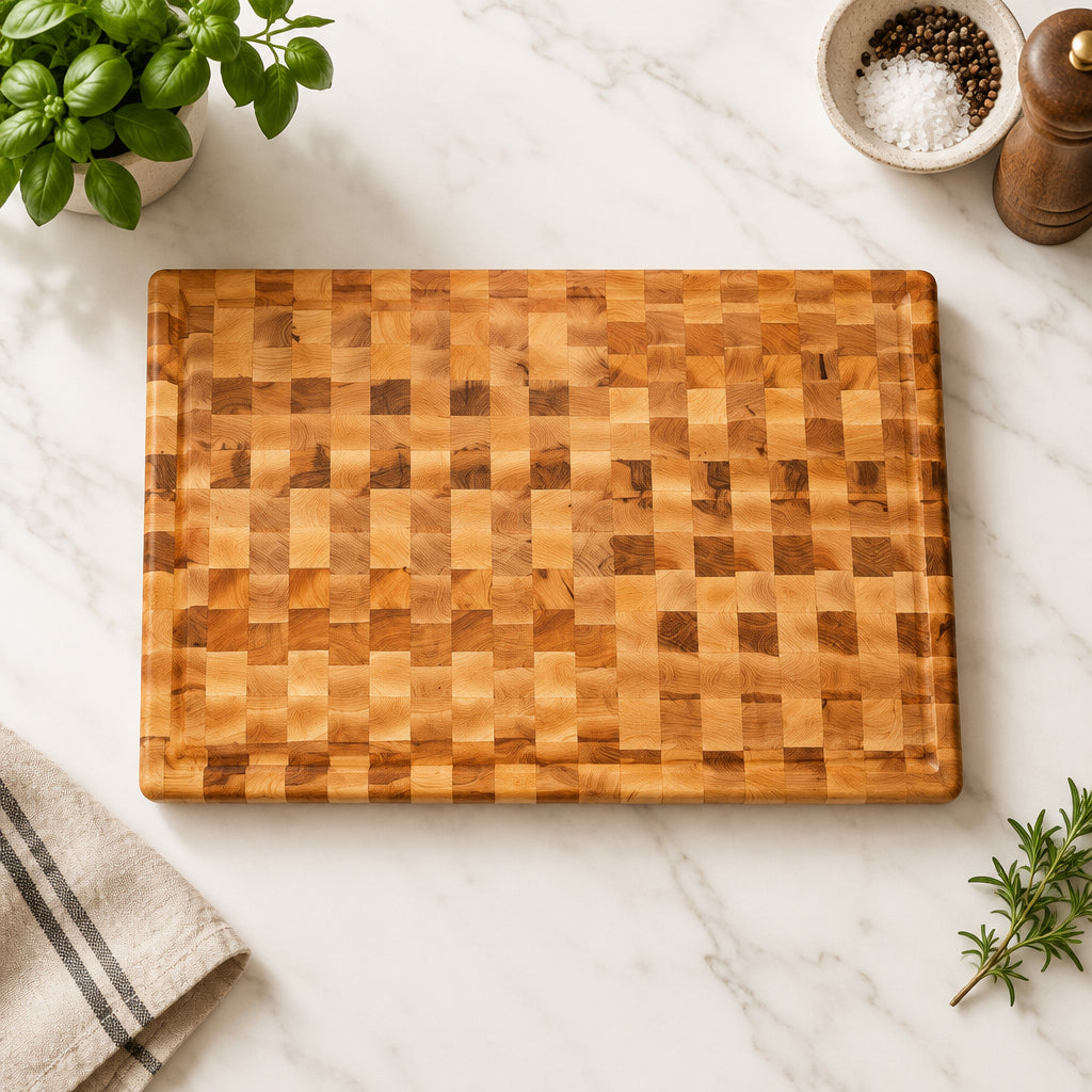 Handcrafted End Grain Northern Hard Maple Cutting Board 12 x 19 x 1.5