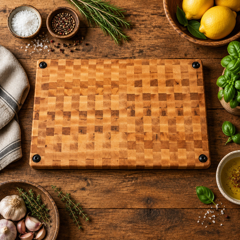Handcrafted End Grain Northern Hard Maple Cutting Board 12 x 19 x 1.5