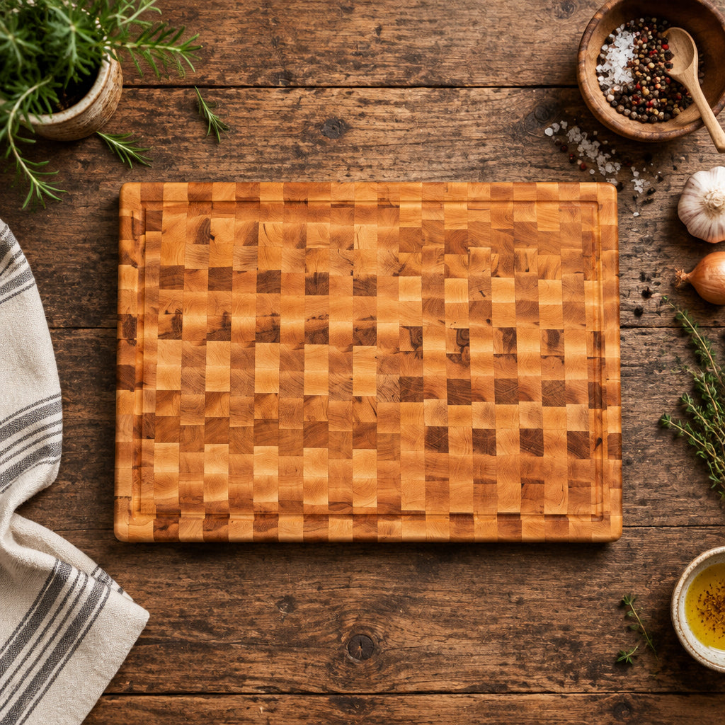 Handcrafted End Grain Northern Hard Maple Cutting Board 12 x 19 x 1.5
