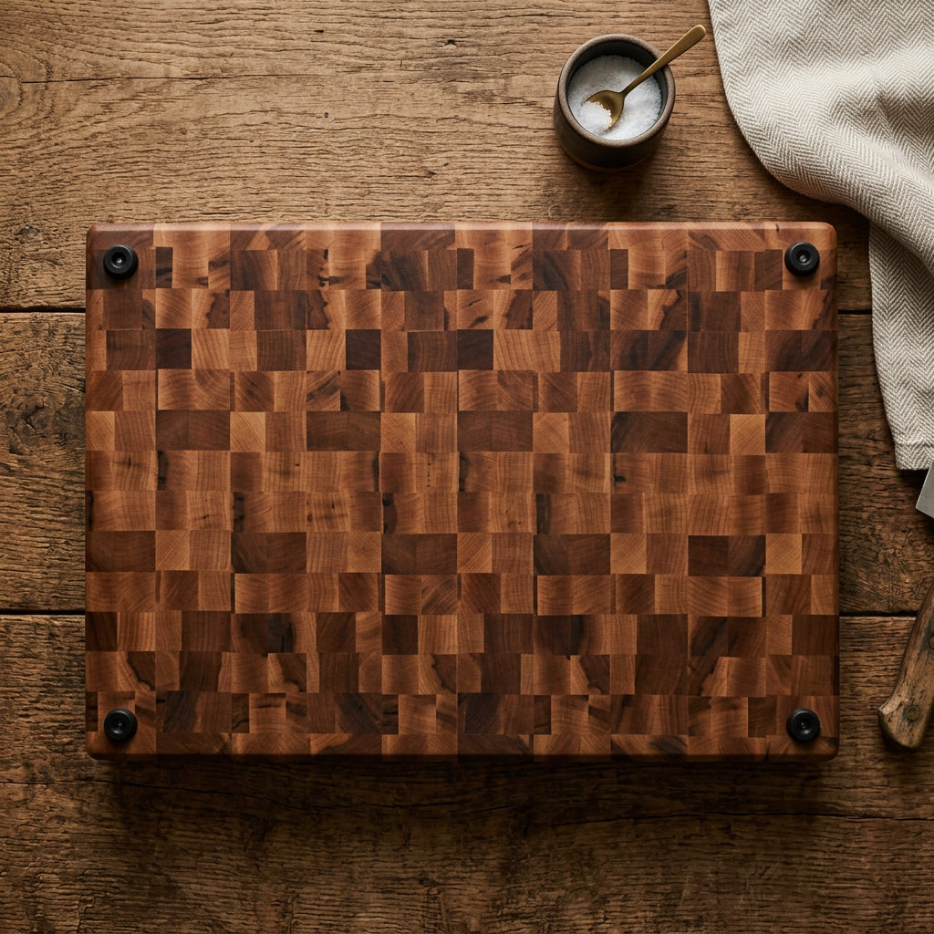 12x17 End Grain Maple Cutting Board with Juice Groove