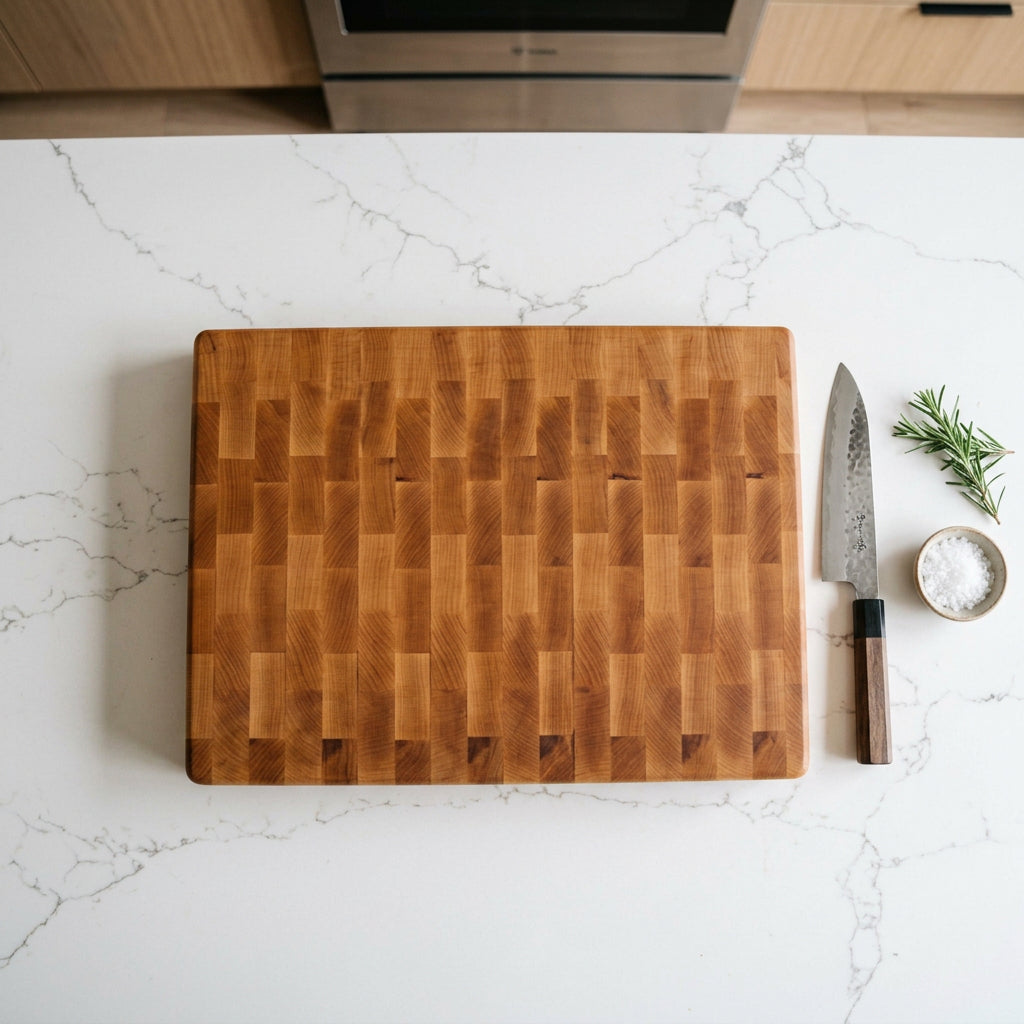 10x13 End Grain Maple Cutting Board with Rubber Feet