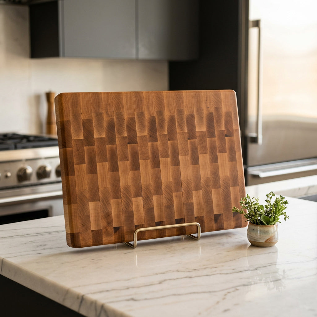 10x13 End Grain Maple Cutting Board with Rubber Feet